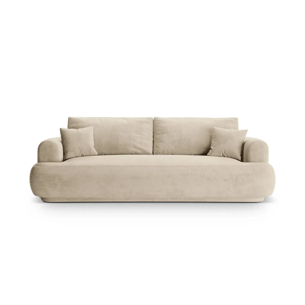 Canapé 3 places Ella avec fonction couchage et coffre de lit, recouvert de velours, de tissu texturé ou de boucle, 253 x 108 cm
