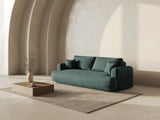 Ella 3-Sitzer Sofa mit Schlaffunktion und Bettkasten Bezug aus Samt (Vog12) in Petrol, 253x108 cm – Bild 3