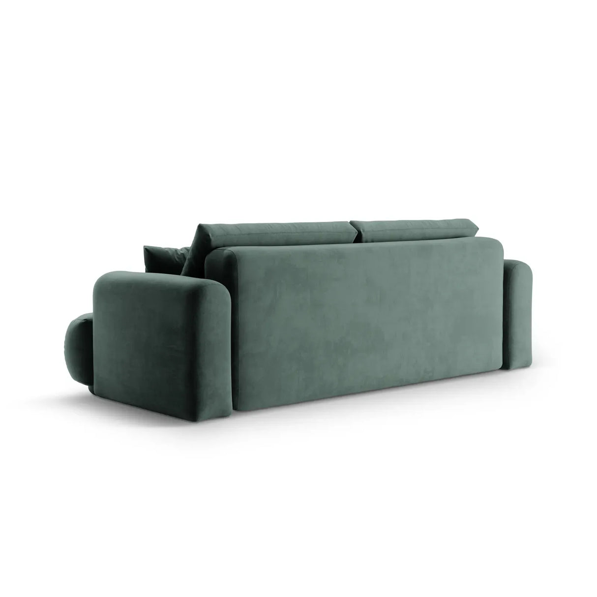 Canapé 3 places Ella avec fonction couchage et coffre de lit, recouvert de velours, de tissu texturé ou de boucle, 253 x 108 cm