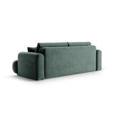 Canapé 3 places Ella avec fonction couchage et coffre de lit, recouvert de velours, de tissu texturé ou de boucle, 253 x 108 cm