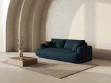 Ella 3-Sitzer Sofa mit Schlaffunktion und Bettkasten Bezug aus Samt (Vog13) in Deep Petrol, 253x108 cm – Bild 1