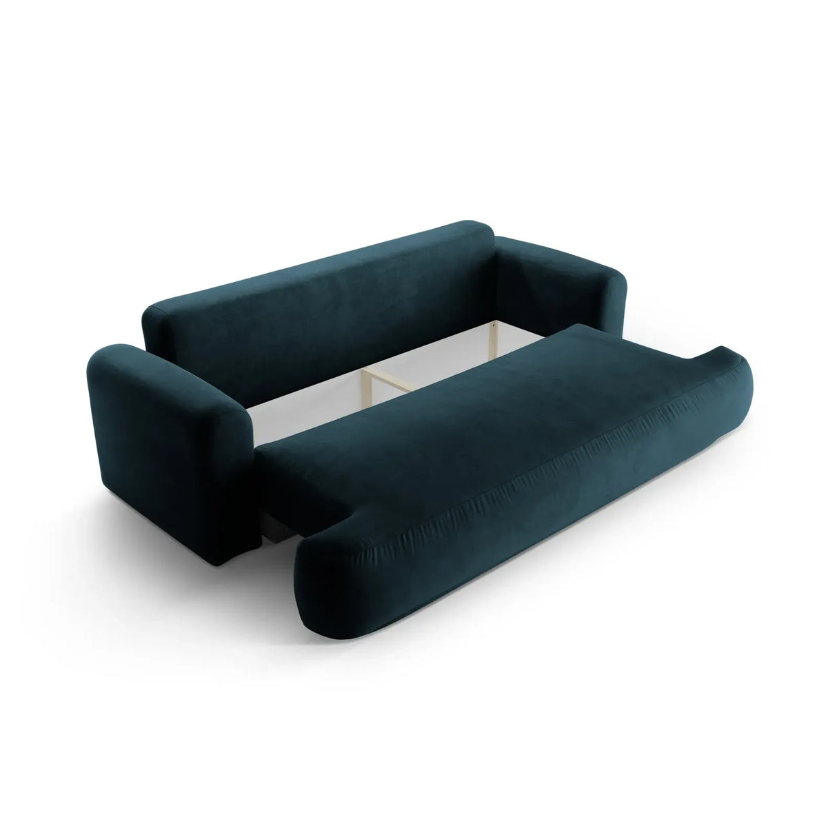 Canapé 3 places Ella avec fonction couchage et coffre de lit, recouvert de velours, de tissu texturé ou de boucle, 253 x 108 cm
