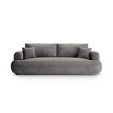 Canapé 3 places Ella avec fonction couchage et coffre de lit, recouvert de velours, de tissu texturé ou de boucle, 253 x 108 cm