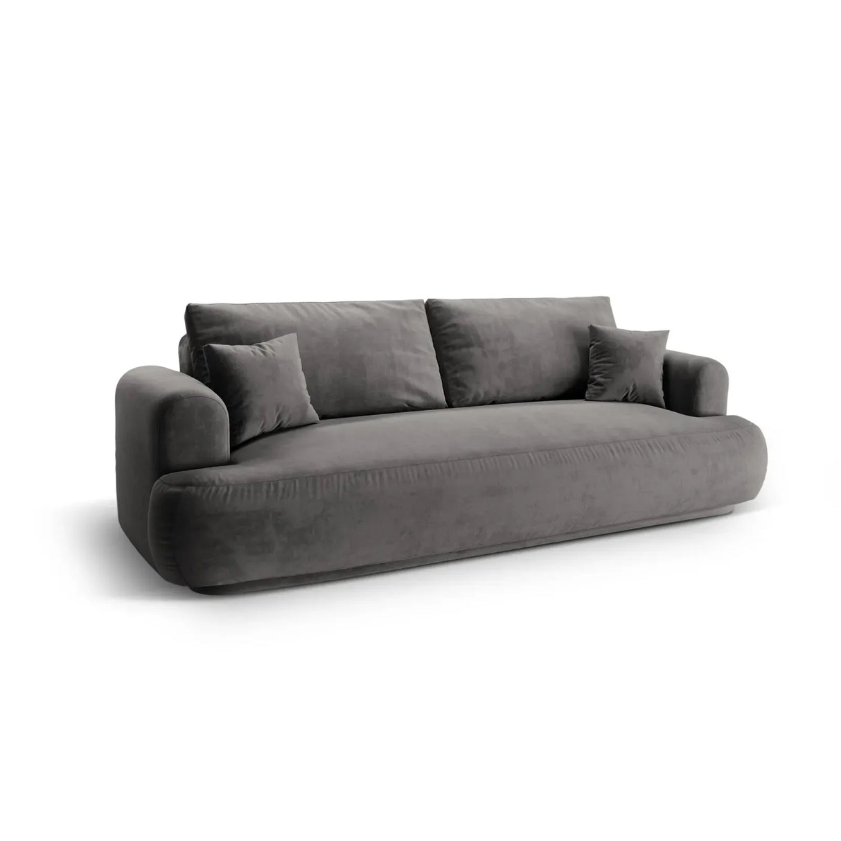 Canapé 3 places Ella avec fonction couchage et coffre de lit, recouvert de velours, de tissu texturé ou de boucle, 253 x 108 cm