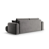Canapé 3 places Ella avec fonction couchage et coffre de lit, recouvert de velours, de tissu texturé ou de boucle, 253 x 108 cm