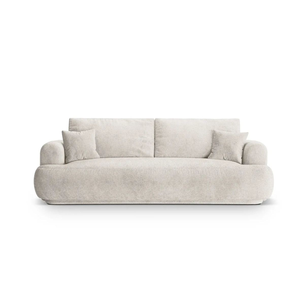 Canapé 3 places Ella avec fonction couchage et coffre de lit, recouvert de velours, de tissu texturé ou de boucle, 253 x 108 cm