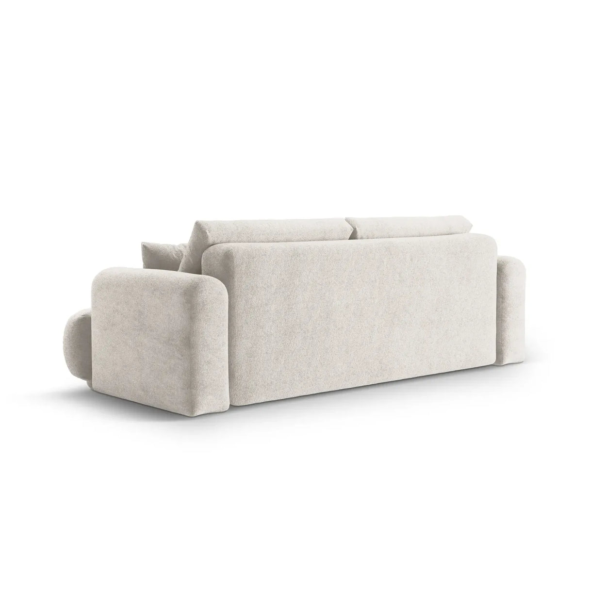 Canapé 3 places Ella avec fonction couchage et coffre de lit, recouvert de velours, de tissu texturé ou de boucle, 253 x 108 cm