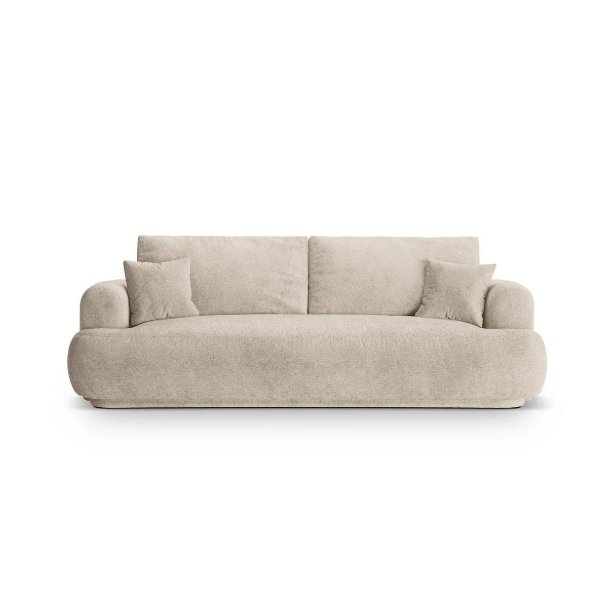 Canapé 3 places Ella avec fonction couchage et coffre de lit, recouvert de velours, de tissu texturé ou de boucle, 253 x 108 cm