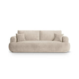 Canapé 3 places Ella avec fonction couchage et coffre de lit, recouvert de velours, de tissu texturé ou de boucle, 253 x 108 cm