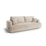 Canapé 3 places Ella avec fonction couchage et coffre de lit, recouvert de velours, de tissu texturé ou de boucle, 253 x 108 cm