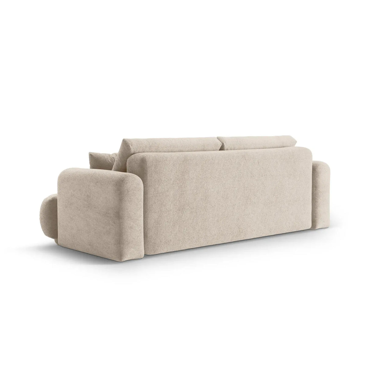 Canapé 3 places Ella avec fonction couchage et coffre de lit, recouvert de velours, de tissu texturé ou de boucle, 253 x 108 cm