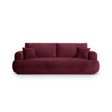Canapé 3 places Ella avec fonction couchage et coffre de lit, recouvert de velours, de tissu texturé ou de boucle, 253 x 108 cm