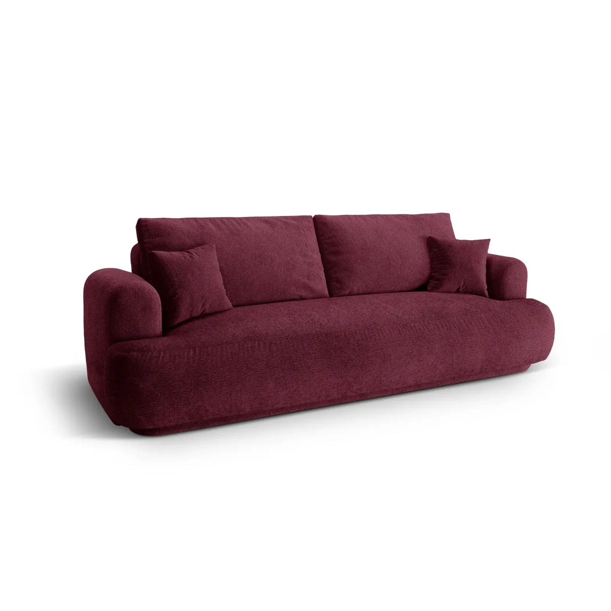 Canapé 3 places Ella avec fonction couchage et coffre de lit, recouvert de velours, de tissu texturé ou de boucle, 253 x 108 cm