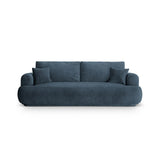 Canapé 3 places Ella avec fonction couchage et coffre de lit, recouvert de velours, de tissu texturé ou de boucle, 253 x 108 cm