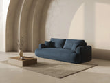 Ella 3-Sitzer Sofa mit Schlaffunktion und Bettkasten Bezug aus Strukturierter Stoff (Sor77) in Dunkelblau, 253x108 cm – Bild 2