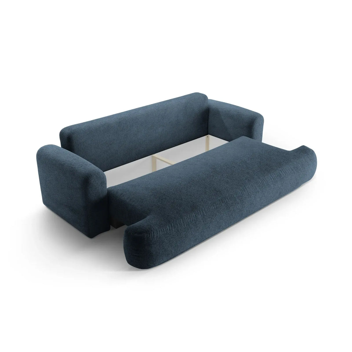 Canapé 3 places Ella avec fonction couchage et coffre de lit, recouvert de velours, de tissu texturé ou de boucle, 253 x 108 cm