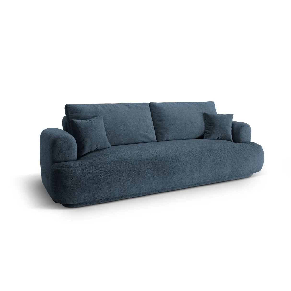 Canapé 3 places Ella avec fonction couchage et coffre de lit, recouvert de velours, de tissu texturé ou de boucle, 253 x 108 cm