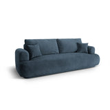 Canapé 3 places Ella avec fonction couchage et coffre de lit, recouvert de velours, de tissu texturé ou de boucle, 253 x 108 cm