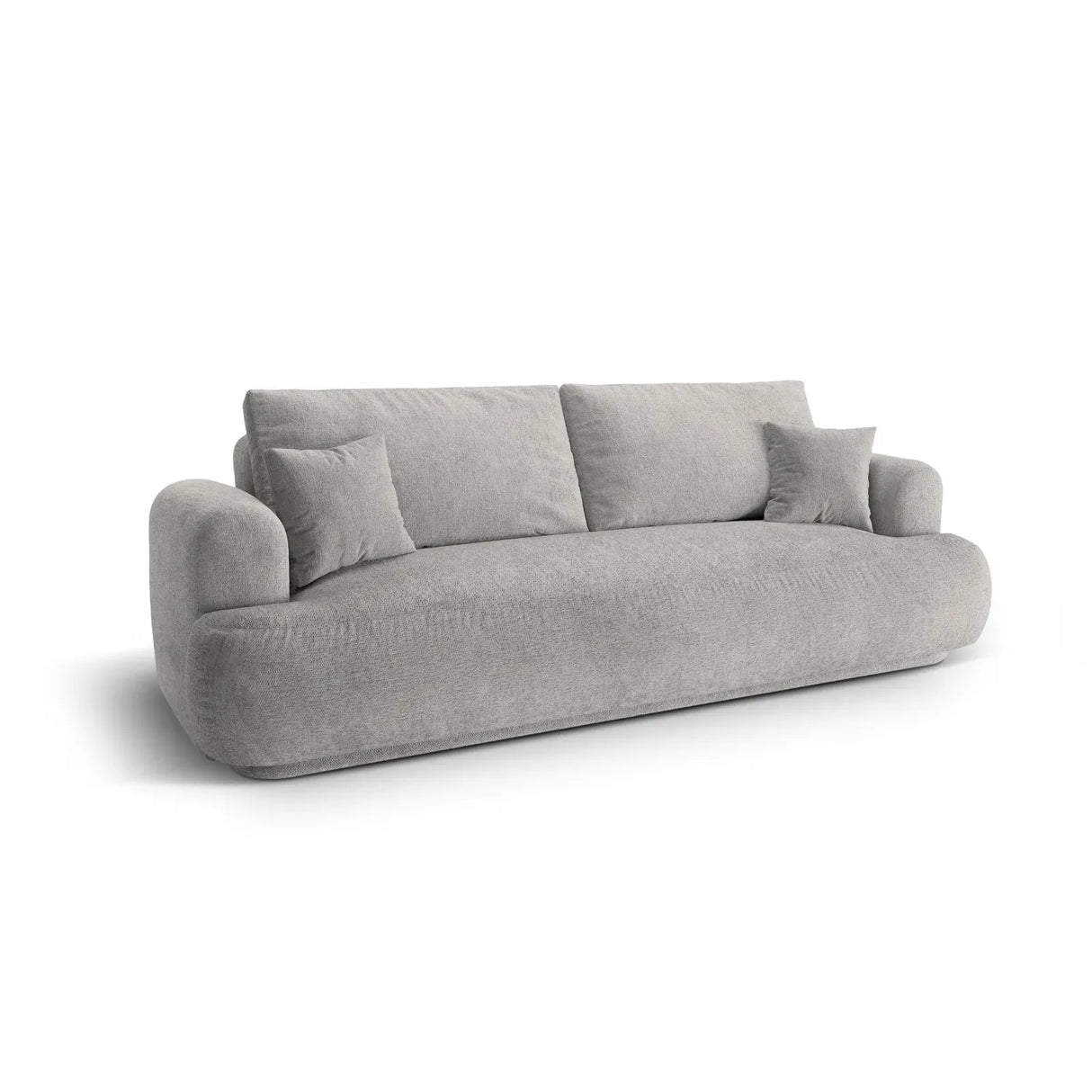 Canapé 3 places Ella avec fonction couchage et coffre de lit, recouvert de velours, de tissu texturé ou de boucle, 253 x 108 cm