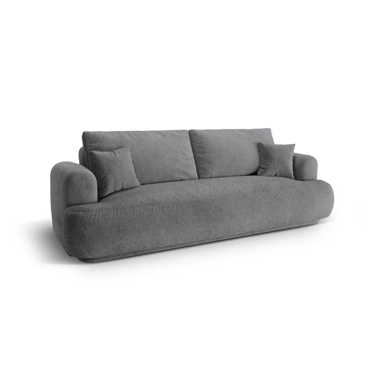 Canapé 3 places Ella avec fonction couchage et coffre de lit, recouvert de velours, de tissu texturé ou de boucle, 253 x 108 cm