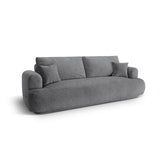 Canapé 3 places Ella avec fonction couchage et coffre de lit, recouvert de velours, de tissu texturé ou de boucle, 253 x 108 cm