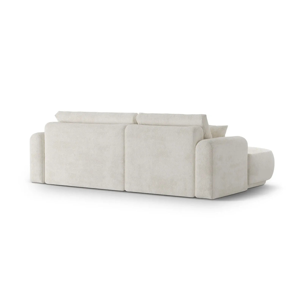 Ella 4-seater corner sofa left with sleeping function and bed box, upholstered in velvet, textured fabric or boucle, 271x174 cm
