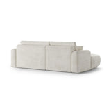 Ella 4-seater corner sofa left with sleeping function and bed box, upholstered in velvet, textured fabric or boucle, 271x174 cm