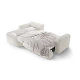 Ella 4-seater corner sofa left with sleeping function and bed box, upholstered in velvet, textured fabric or boucle, 271x174 cm