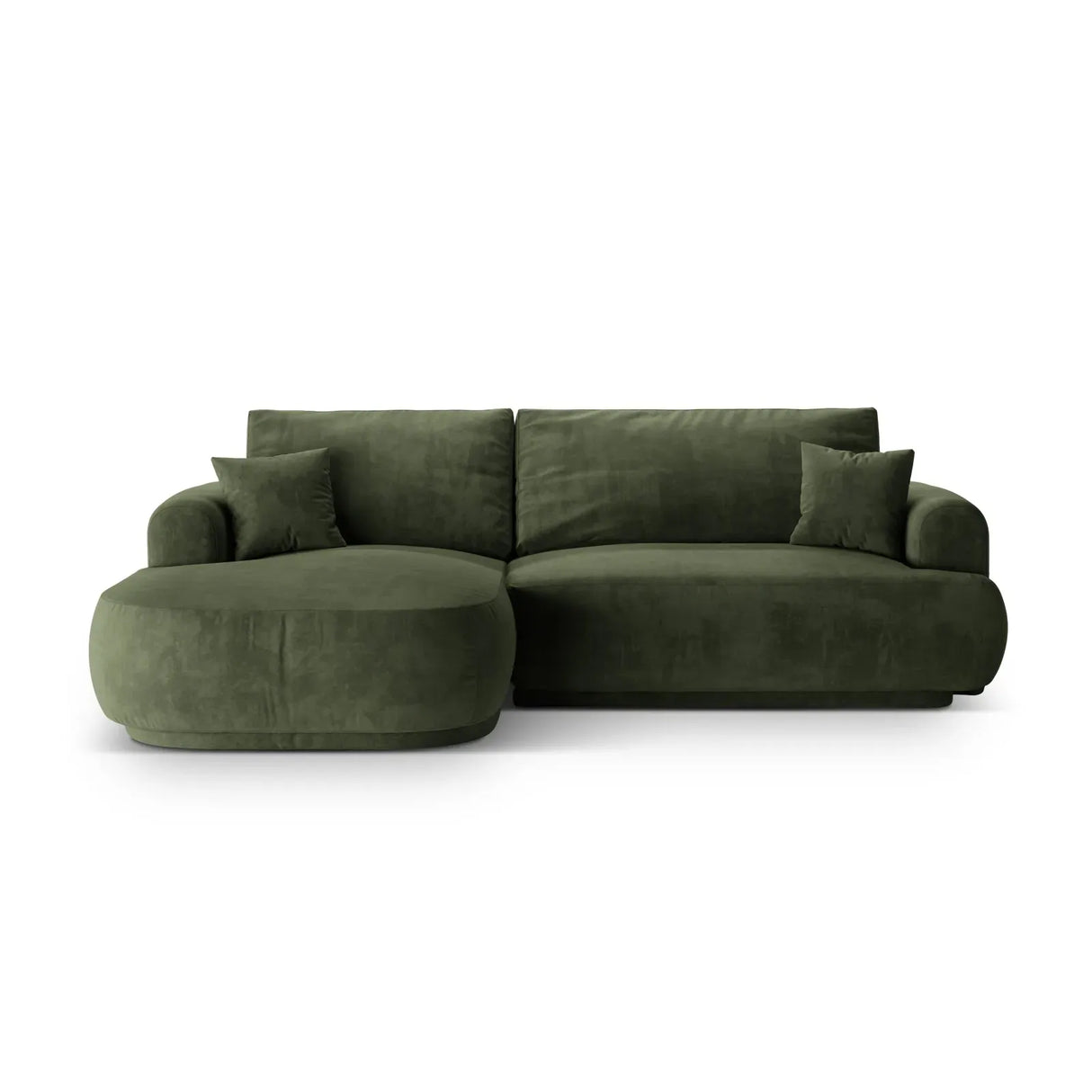 Ella 4-seater corner sofa left with sleeping function and bed box, upholstered in velvet, textured fabric or boucle, 271x174 cm