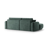 Ella 4-seater corner sofa left with sleeping function and bed box, upholstered in velvet, textured fabric or boucle, 271x174 cm
