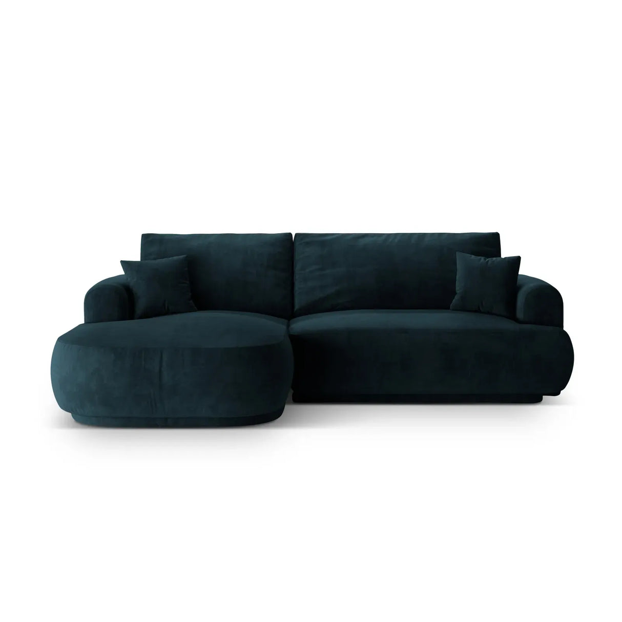 Ella 4-seater corner sofa left with sleeping function and bed box, upholstered in velvet, textured fabric or boucle, 271x174 cm