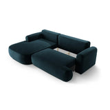 Ella 4-seater corner sofa left with sleeping function and bed box, upholstered in velvet, textured fabric or boucle, 271x174 cm