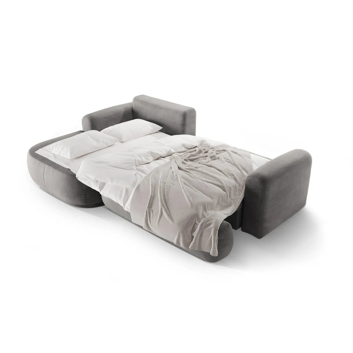 Ella 4-seater corner sofa left with sleeping function and bed box, upholstered in velvet, textured fabric or boucle, 271x174 cm