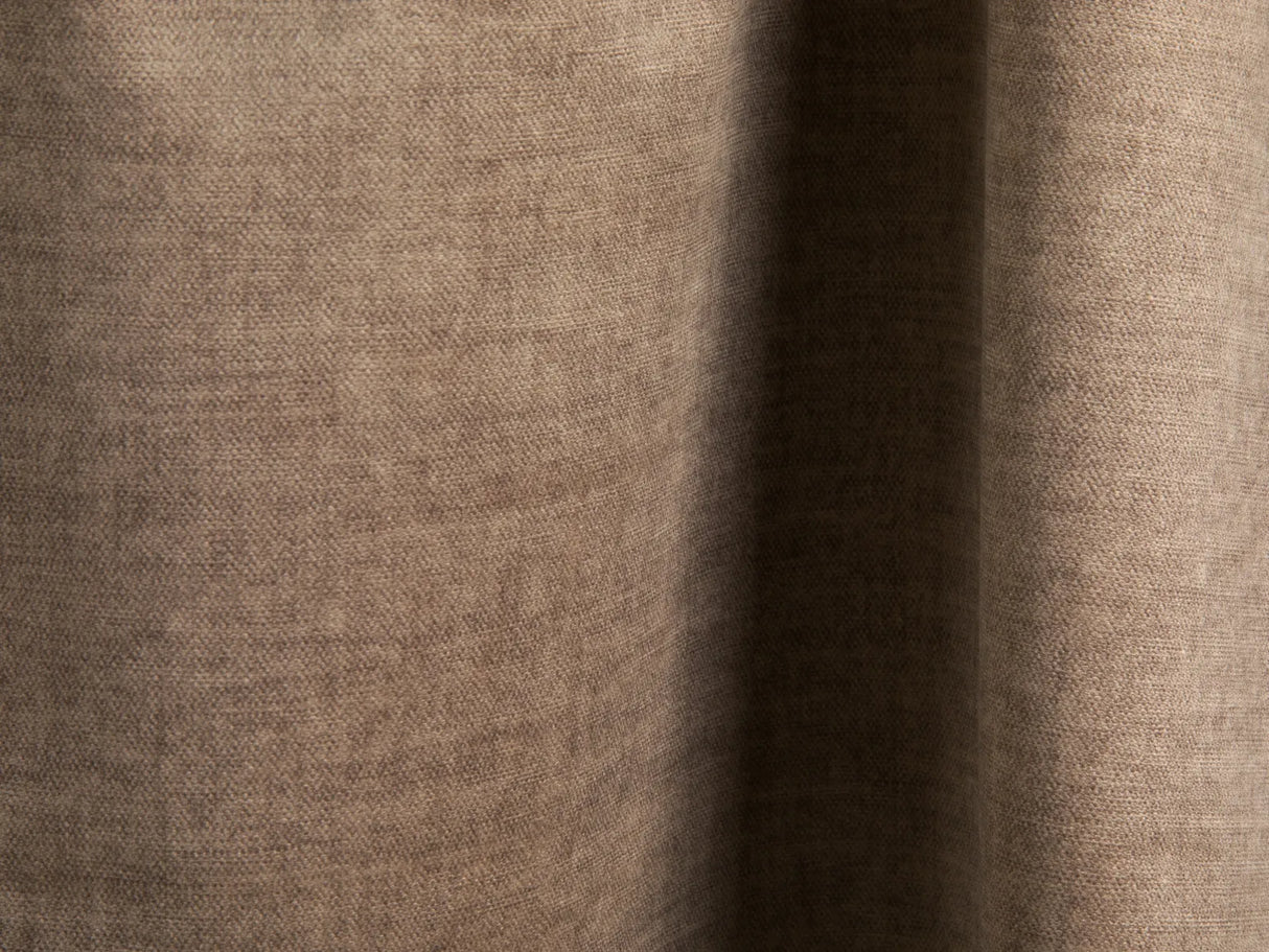 Ella 4-Sitzer Ecksofa Links mit Schlaffunktion und Bettkasten mit Bezug aus Samt (Vog3) in Dunkelbeige, 271x174 cm – Bild 6