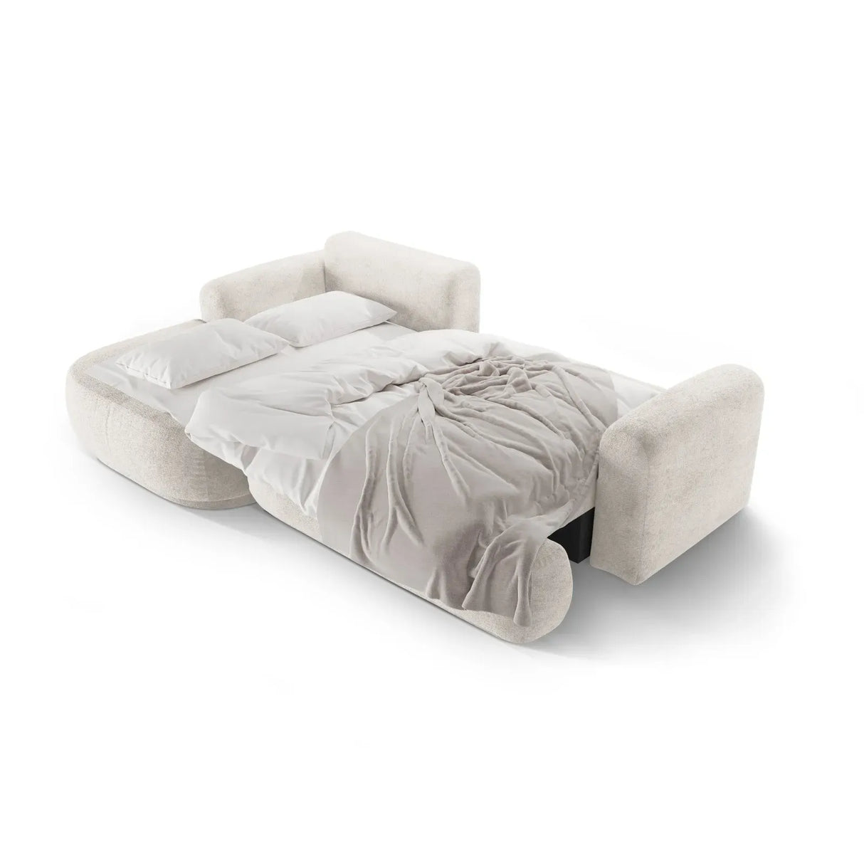 Ella 4-seater corner sofa left with sleeping function and bed box, upholstered in velvet, textured fabric or boucle, 271x174 cm