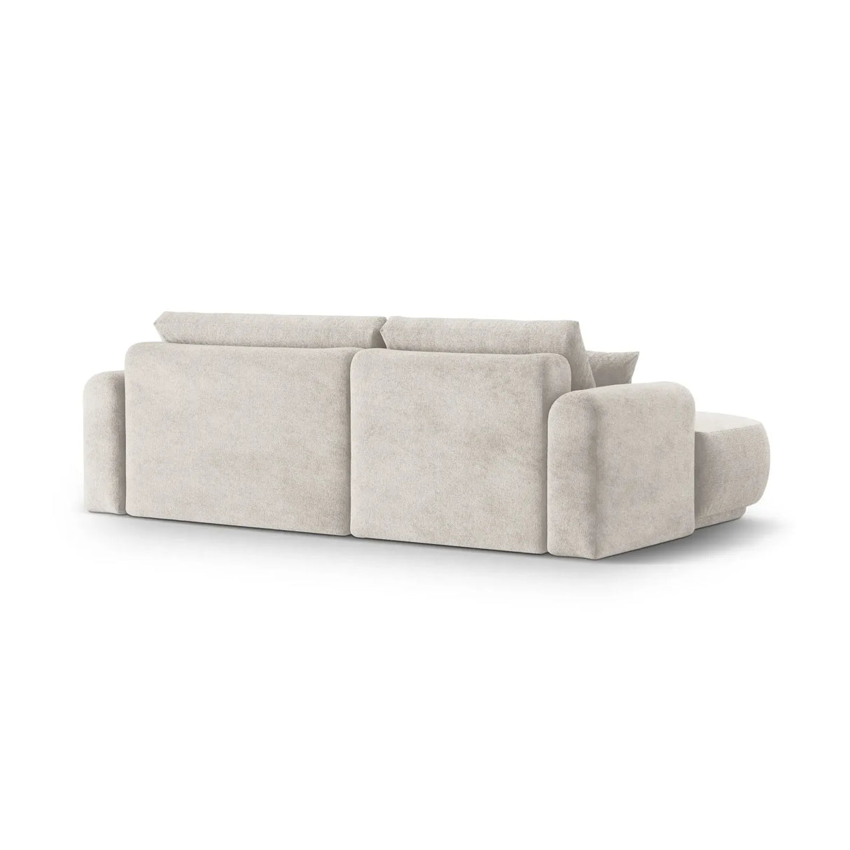 Ella 4-seater corner sofa left with sleeping function and bed box, upholstered in velvet, textured fabric or boucle, 271x174 cm