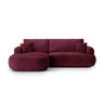 Ella 4-seater corner sofa left with sleeping function and bed box, upholstered in velvet, textured fabric or boucle, 271x174 cm