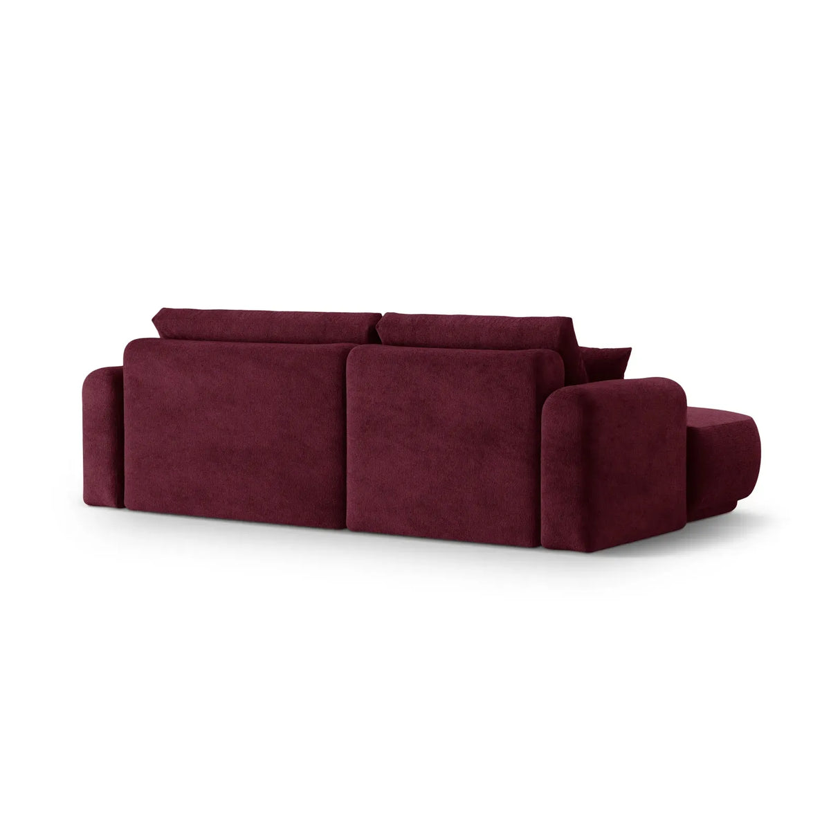 Ella 4-seater corner sofa left with sleeping function and bed box, upholstered in velvet, textured fabric or boucle, 271x174 cm