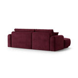 Ella 4-seater corner sofa left with sleeping function and bed box, upholstered in velvet, textured fabric or boucle, 271x174 cm