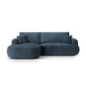 Ella 4-seater corner sofa left with sleeping function and bed box, upholstered in velvet, textured fabric or boucle, 271x174 cm