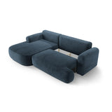 Ella 4-seater corner sofa left with sleeping function and bed box, upholstered in velvet, textured fabric or boucle, 271x174 cm