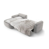 Ella 4-seater corner sofa left with sleeping function and bed box, upholstered in velvet, textured fabric or boucle, 271x174 cm