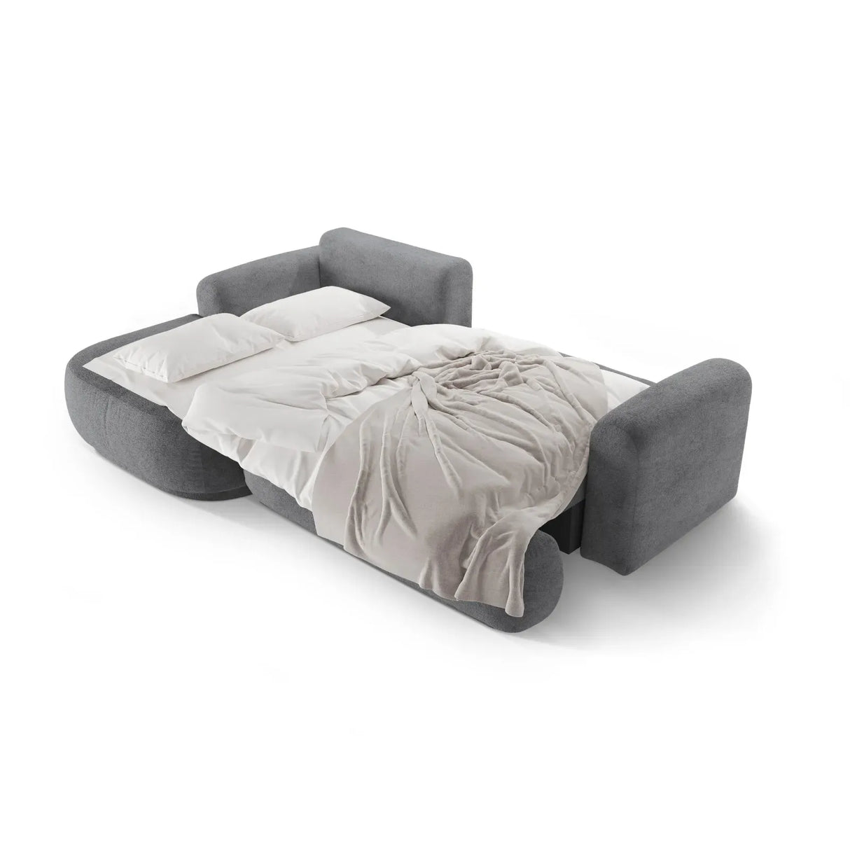 Ella 4-seater corner sofa left with sleeping function and bed box, upholstered in velvet, textured fabric or boucle, 271x174 cm