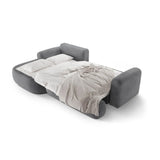 Ella 4-seater corner sofa left with sleeping function and bed box, upholstered in velvet, textured fabric or boucle, 271x174 cm