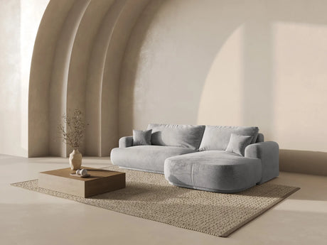 Ella 4-Sitzer Ecksofa Rechts mit Schlaffunktion und Bettkasten Bezug aus Strukturierter Stoff (Sor84) in Dunkelbeige, 271x174 cm – Bild 3