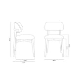 Essstuhl Efiie gepolstert mit Boucle oder Strukturstoff, 48x51 cm – Bild 4