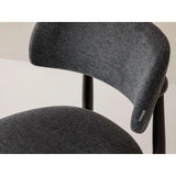 Essstuhl Efiie, gepolstert mit Strukturierter Stoff (BFT 39 Dark Grey) in Dunkelgrau, 48x51 cm – Bild 7