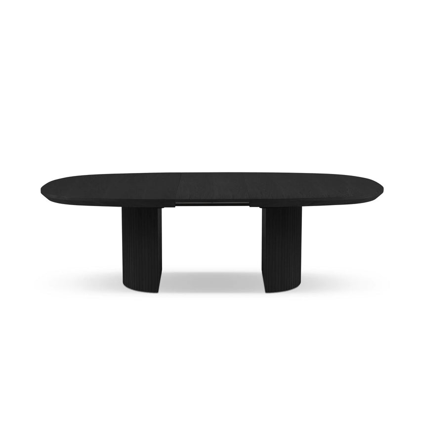 Extendable Table, "Nido", 12 Seats, Black Oak Veneer and Black Oak, 200/300x110x75

Made in Europe – Bild 3