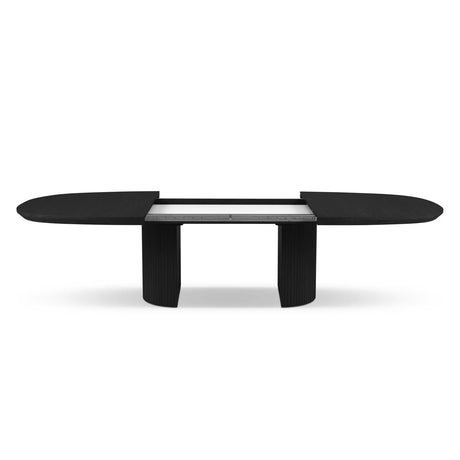 Extendable Table, "Nido", 12 Seats, Black Oak Veneer and Black Oak, 200/300x110x75

Made in Europe – Bild 4