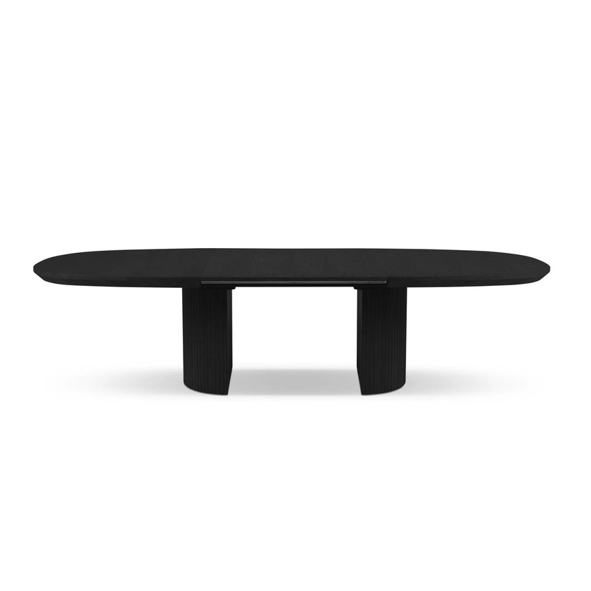 Extendable Table, "Nido", 12 Seats, Black Oak Veneer and Black Oak, 200/300x110x75

Made in Europe – Bild 5